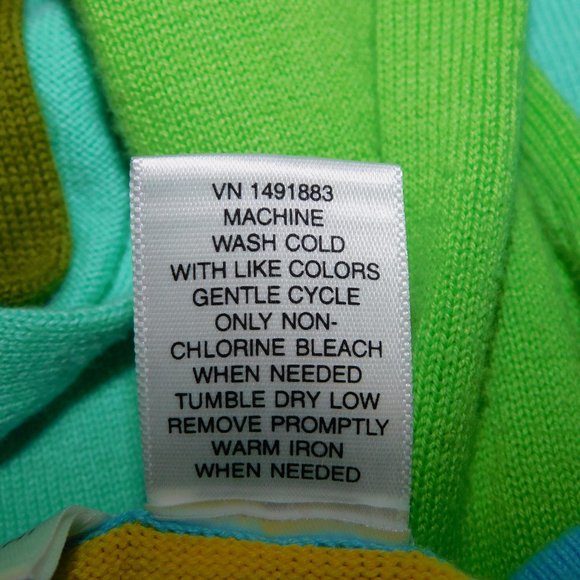 Isaac Mizrahi Womens M Colour Block Light Knit Sweater Top Blue Green Yellow - Picture 5 of 9